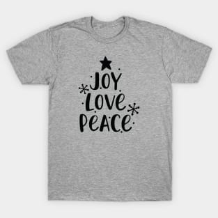 Joy Love Peace Christmas Tree T-Shirt